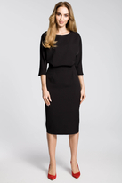 Sukienka elegancka midi kimonowa góra i dopasowany dół czarna