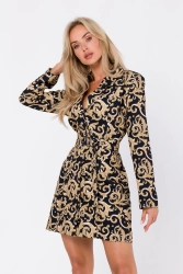 Żakietowa sukienka jak marynarka z paskiem