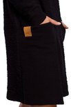 Dzianinowa sukienka z golfem i dużymi kieszeniami bawełniana czarna