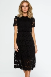 Sukienka wieczorowa dwuczęściowa koronkowa czarna