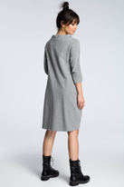 Sukienka sportowa typu bombka oversize z kieszeniami i wiązaniem szara