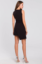 Sukienka na imprezę dopasowana asymetryczna mini czarna