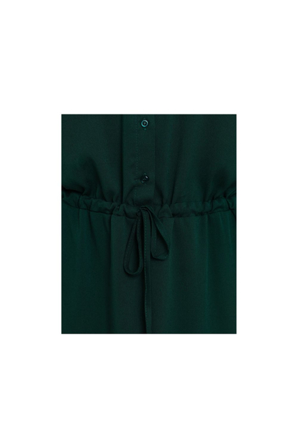 Sukienka koszulowa szmizjerka z wiązaniem w talii butelkowa zieleń