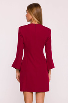 Elegancka sukienka trapezowa mini bordowa