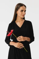 Elegancka zwiewna sukienka szyfonowa wizytowa czarna