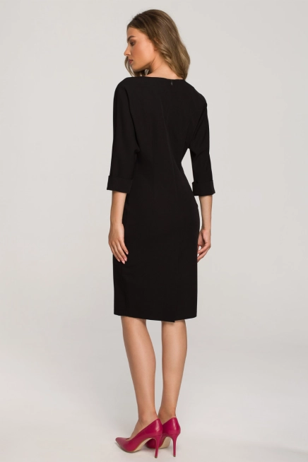 Sukienka ołówkowa z nietoperzowymi rękawami klasyczna czarna
