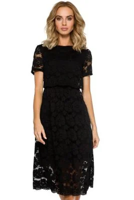 Sukienka koronkowa czarna wieczorowa dwuczęściowa
