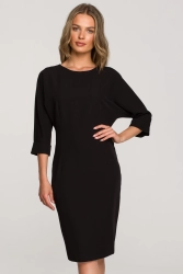Sukienka ołówkowa z nietoperzowymi rękawami klasyczna czarna
