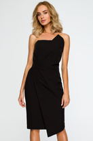 Sukienka wieczorowa ołówkowa z gorsetem asymetryczna czarna