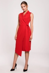 Sukienka marynarka na lato bez rękawów żakietowa czerwona