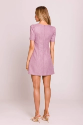 Elegancka sukienka trapezowa mini wrzos