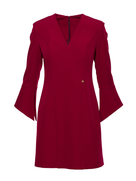 Elegancka sukienka trapezowa mini bordowa