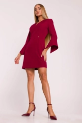 Elegancka sukienka trapezowa mini bordowa