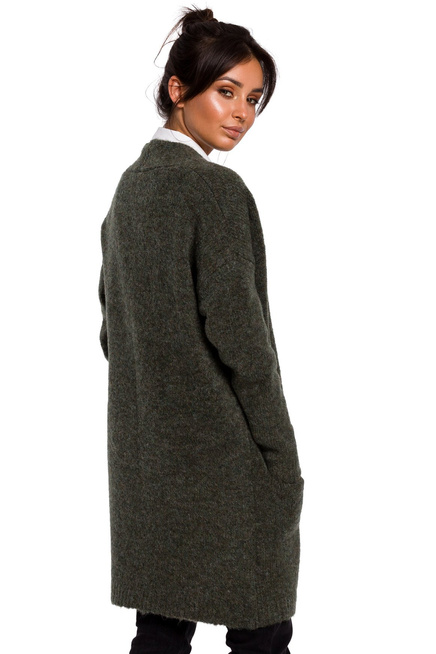 Przytulny sweter kardigan narzutka z wełną